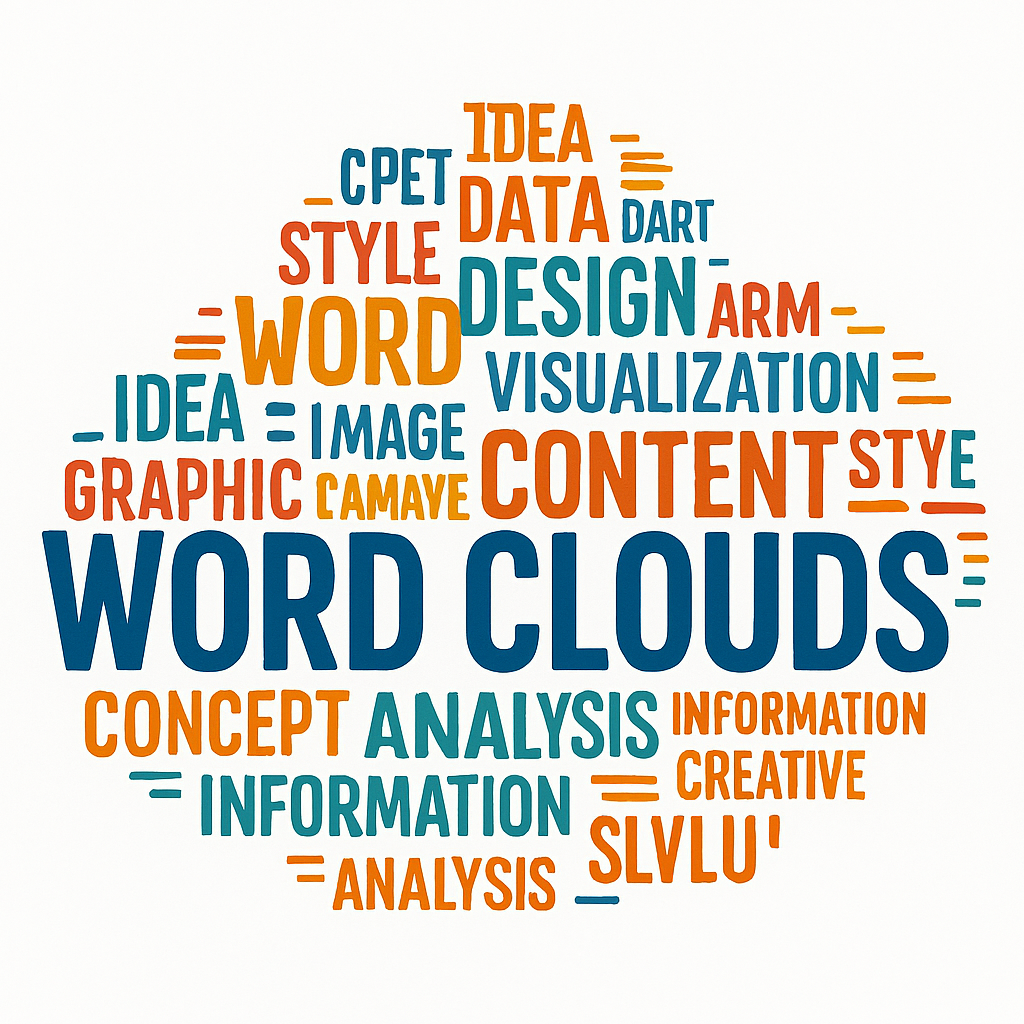 تصویر مقاله: کلمات ابری (Word Clouds): نمایش بصری داده‌ها و کلمات کلیدی